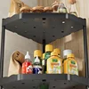 Kitchen Corner Shelf Multi Layers Seasoning Tripod Rack Multifunctional Storage Rack With Hook metal plastic Kitchen Organizer 4