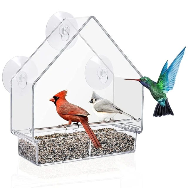  Window Bird Feeders with Strong Suction Cups - Clear