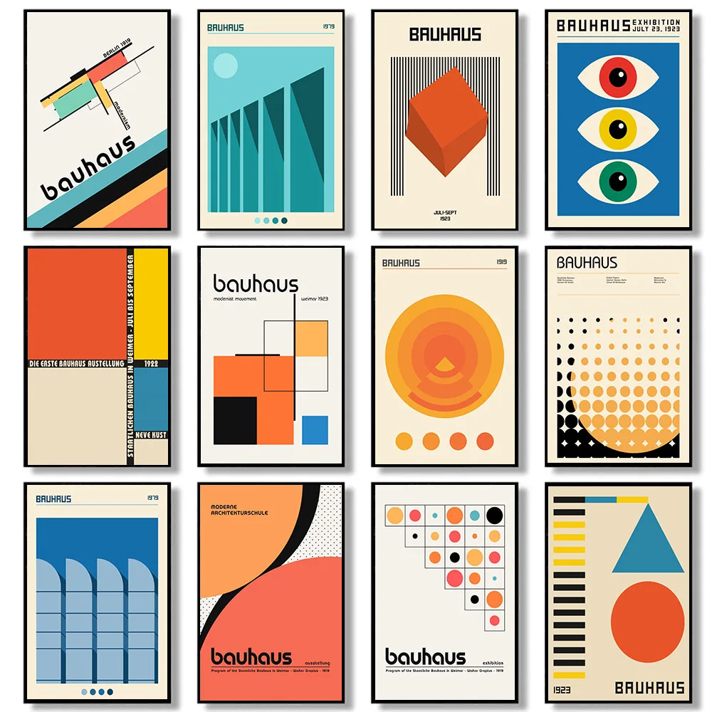 Bauhaus Piet Mondrian Geometric Wall Art Canvasnordic Poster Pittura E Stampe Immagini A Parete Per Soggiorno Arredamento Moderno