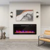 42" Electric Fireplace,  Heater with Adjustable Flame Color and Brightness, 1400 W Recessed and Wall Mounted Electric Fireplace 6