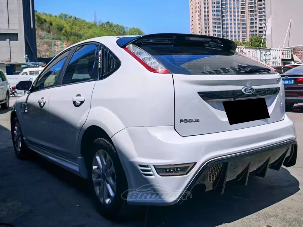 Fit 2012-2018 Ford Focus Hatchback RS Style Rear Roof Wing Spoiler (Unpainted / Matte Black) By