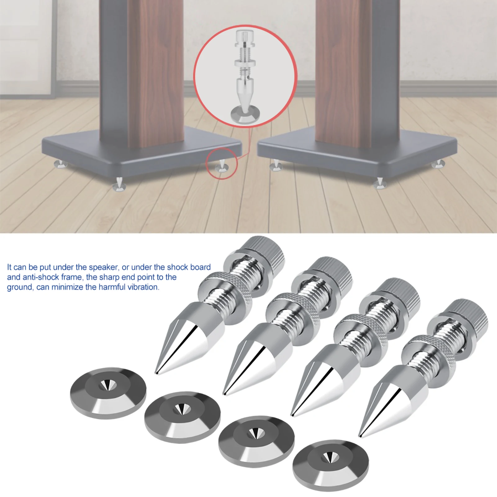 4/8Pcs Speaker Stand Spikes Isolation Spikes Stand Foot HiFi Speaker