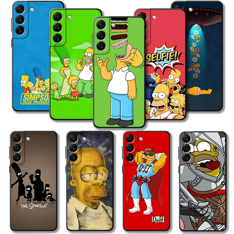 Custodia Cartoon Homer Simpson Per Samsung Galaxy S21 Plus S20 Fe S23 S22 Ultra 5G S10 Lite Note 20 10 S10E S9 S8 S7 S20Fe Note20