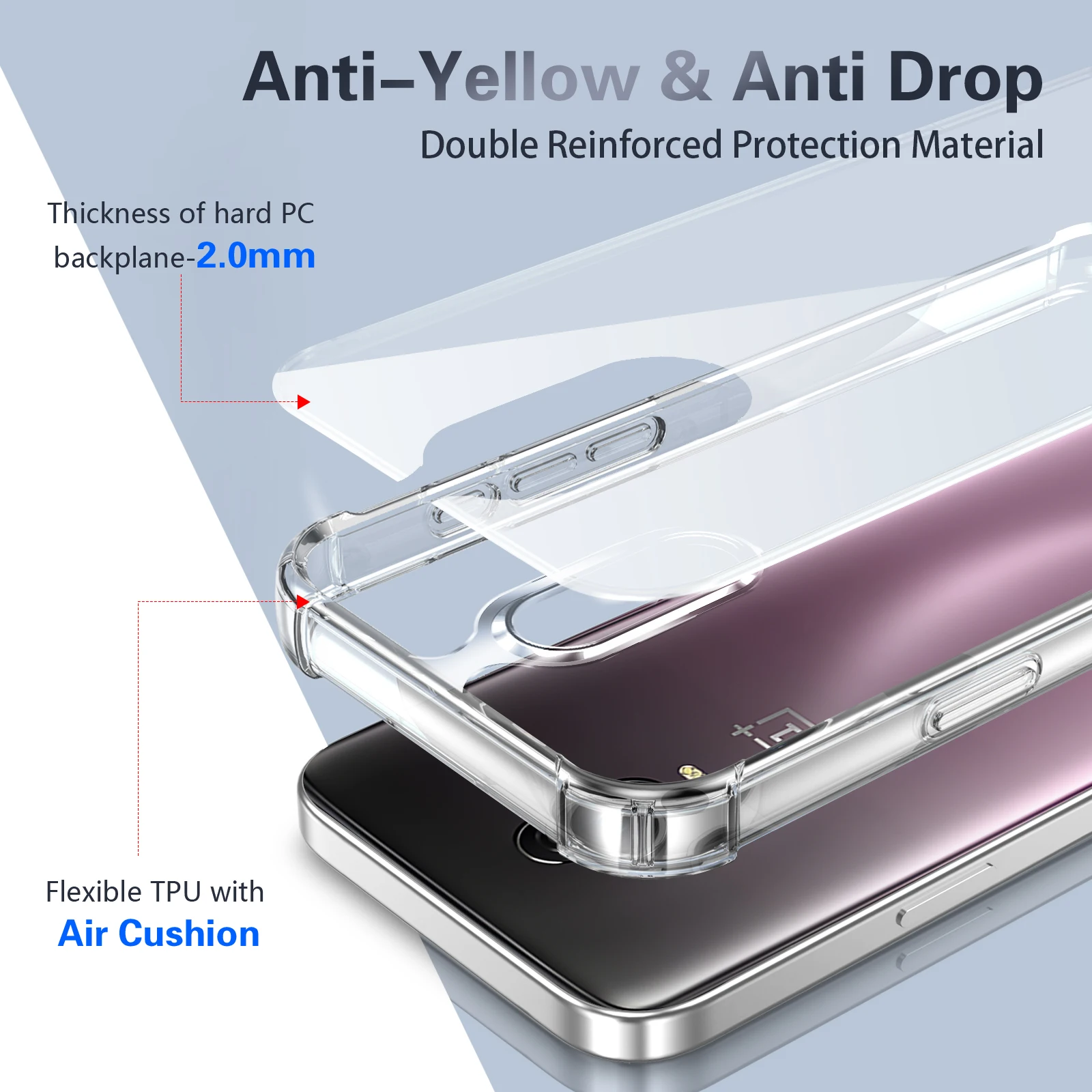 Sleek Silicone Bumper Airbag Clear Shockproof Phone Case