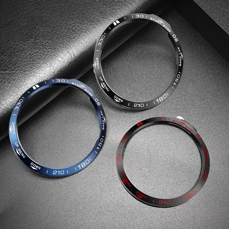 Stainless Steel Engraved Bezel Ring with Scratch Resistant Case