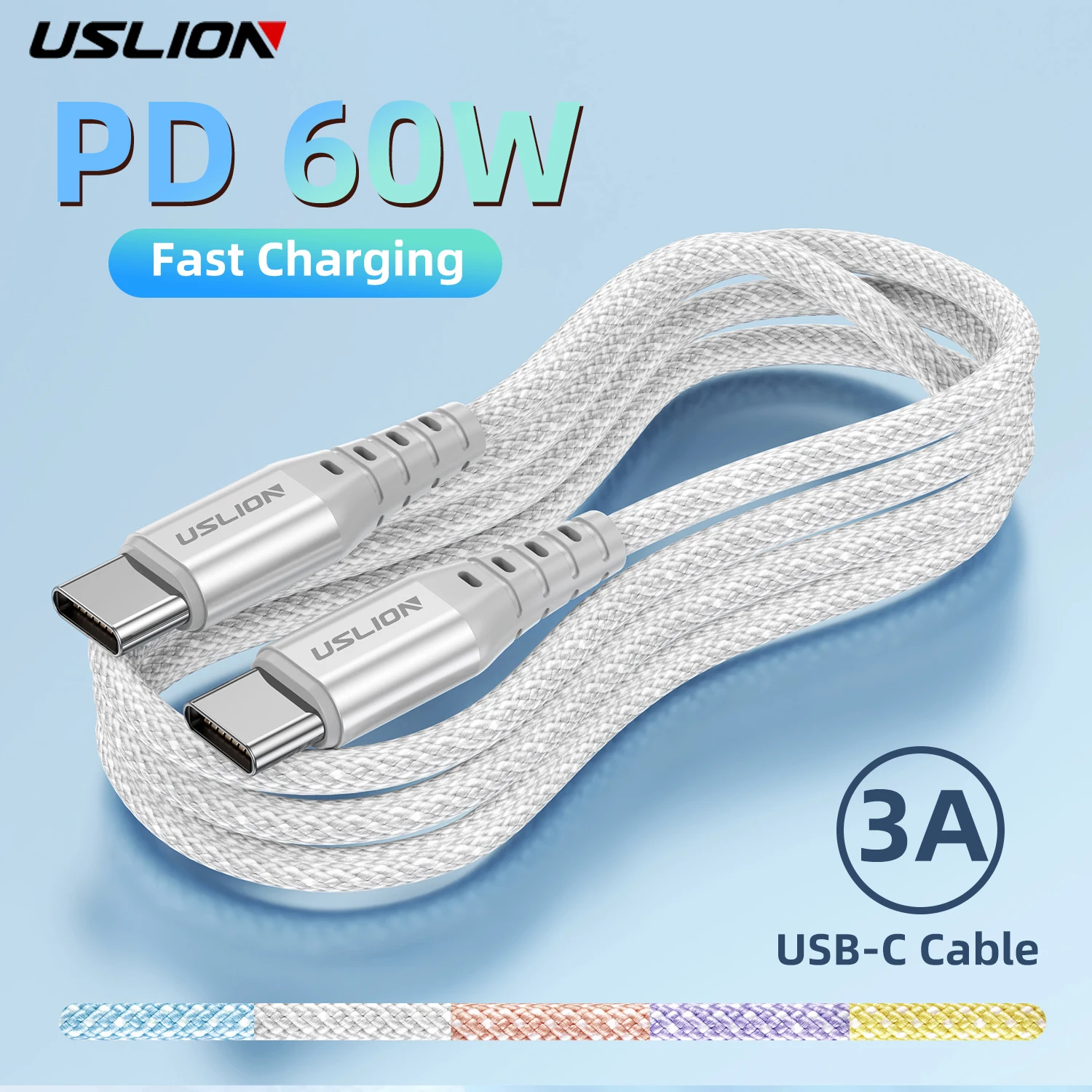 Cavo Uslion Tipo C Per Iphone 15 Pro Max Pd 60W Cavo Dati Di Ricarica Rapida Per Xiaomi 14 Redmi 13 Oneplus Samsung Poco Huawei P30