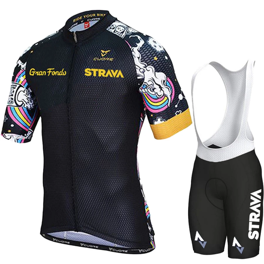 2024 Strvav New Men's Cycling Set Road Bicycle Breathable Cycling Suit Bib Shorts Cycling Set Summer Cycling Team Training Suit 5
