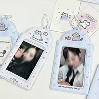 1pcs Keychain Stationery ID Card Cover Bag Pendant Card Holder Cartoon Card Protective Sleeve 1