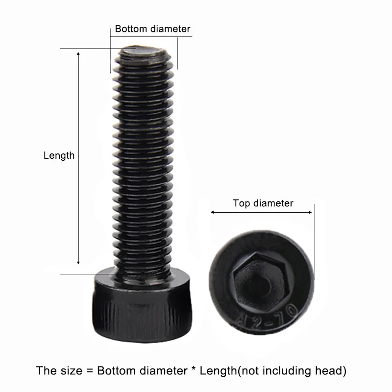 Hexagon Socket Cap Screw 5/10/50Pcs M1.6-M8 Black Grade 12.9 Carbon Steel DIN912