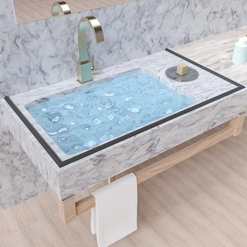 Self-adhesive Bathroom Water Retaining Strip Countertop Water Stopper Bendable Dry Wet Separation Blocker Shower Barrier Dam