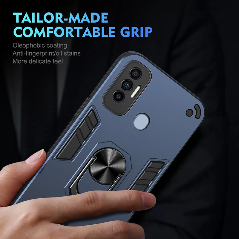 Heavy Duty Armor Shockproof Case with Magnetic Stand and Hard Back Cover