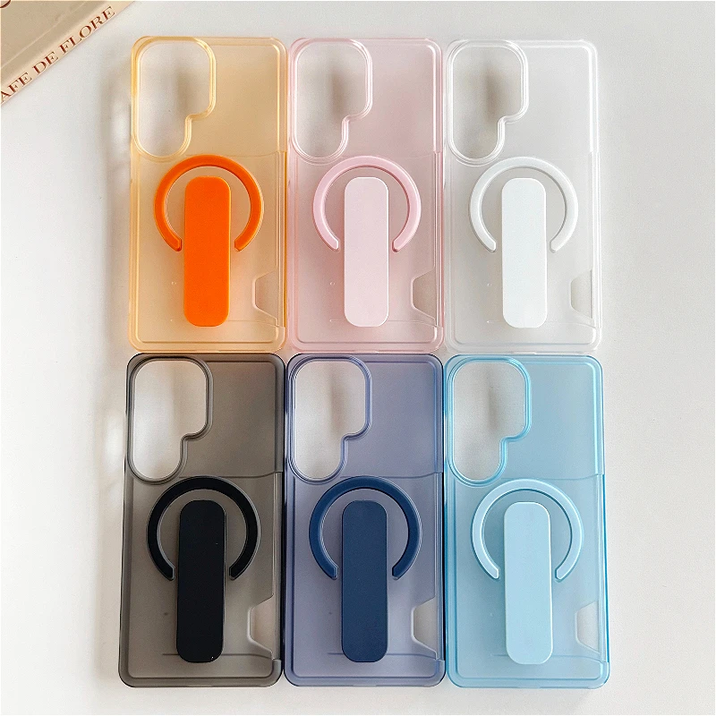 Slim Clear Matte Shockproof Card Slot Case with Ultra Grip & MagSafe Compatible Magnetic Holder