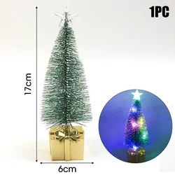 Festive Mini LED Christmas Tree Candle Lamp - Colorful Luminous Night Light Decorations for Holiday Home & Party Decor (Gold)