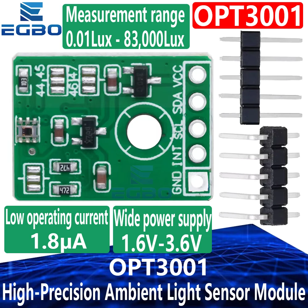 1~10PCS OPT3001 1.6V-3.6V 83,000Lux High-Precision Ambient Light Sensor ...