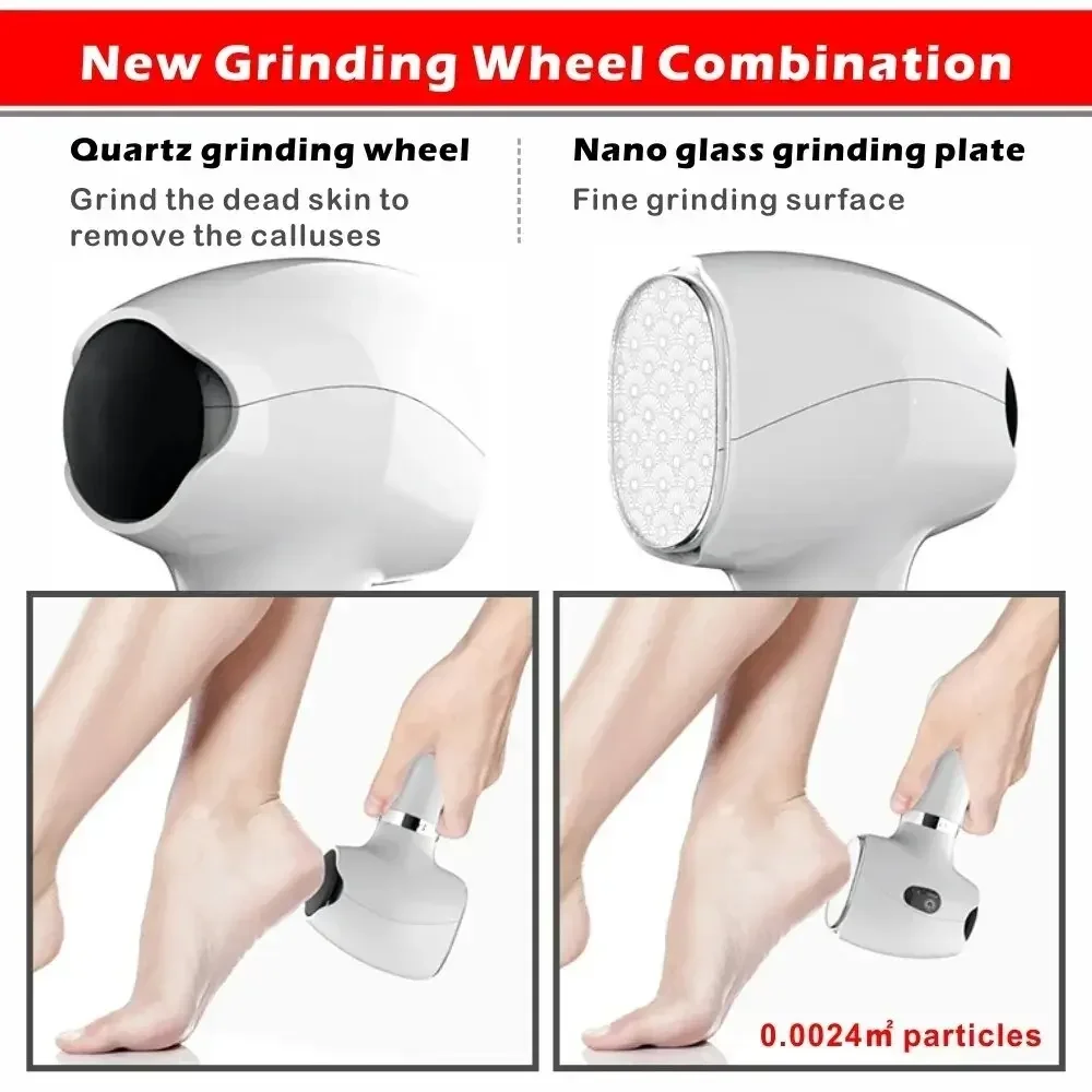 Portable Electric Foot Grinder Heel Exfoliation Pedicure Tool Peel Callus Remover 3 Speed Exfoliator Foot Dead Skin Removal 4