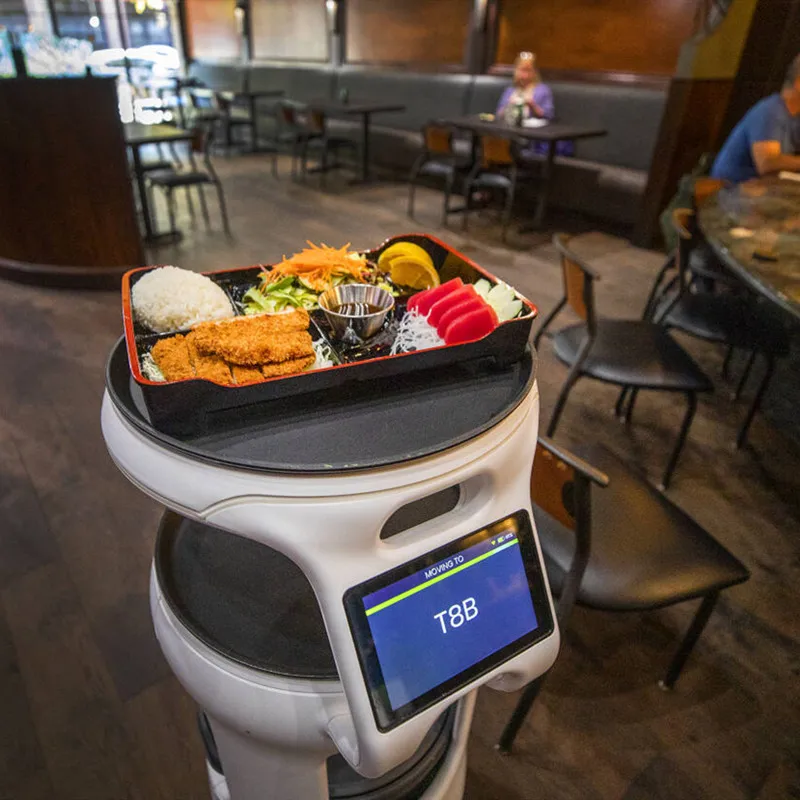Robot da cameriere Uwant Hotel Conservazione di cibo Robot da consegna commerciale Robot da cameriere per consegna bevande - immagine 4