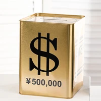 Big Metal Piggy Bank for Adults Children Coin Luxury Gold Money Box Cash Iron Money Organizer Storage Box Saving Challenge Gift 2