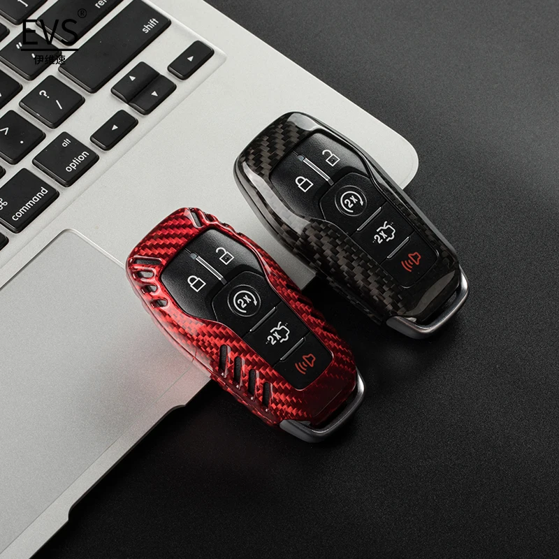 

Carbon Fiber Car Key Case Cover For Ford Edge Explorer F-150 F-250 Fusion Mondeo Taurus for Mustang for Lincoln MKC MKX MKZ