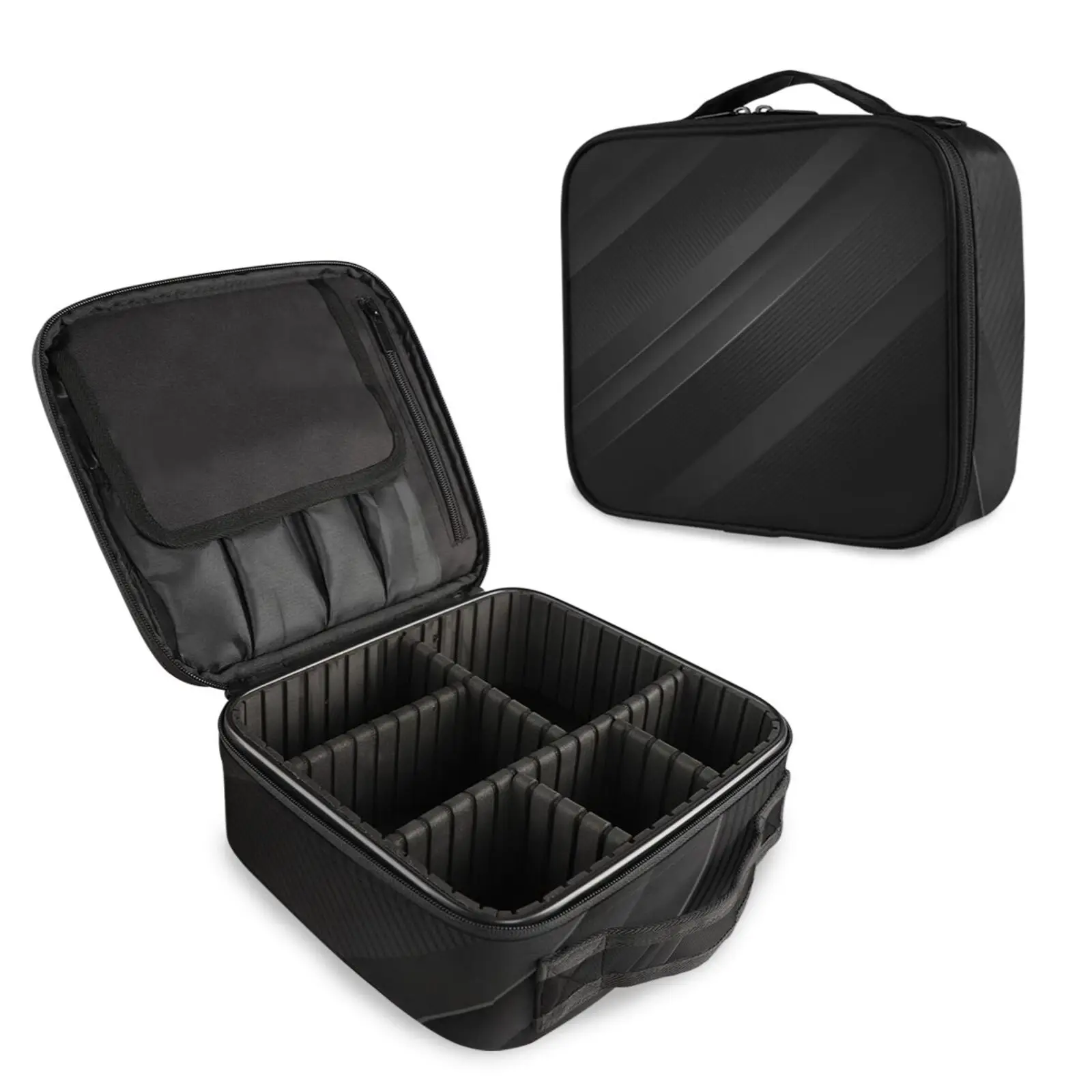 

2022 New Women Cosmetic Bag Black Multifunction Makeup Bag Grooming Kit Beauty Case Toiletries Organizer Travel Make Up Cases