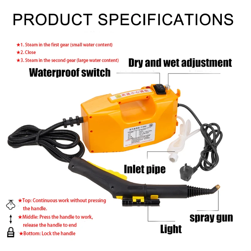 Multifunctional Easy home dry and wet steam hand held kitchen auto car detailing steam cleaner machine 2