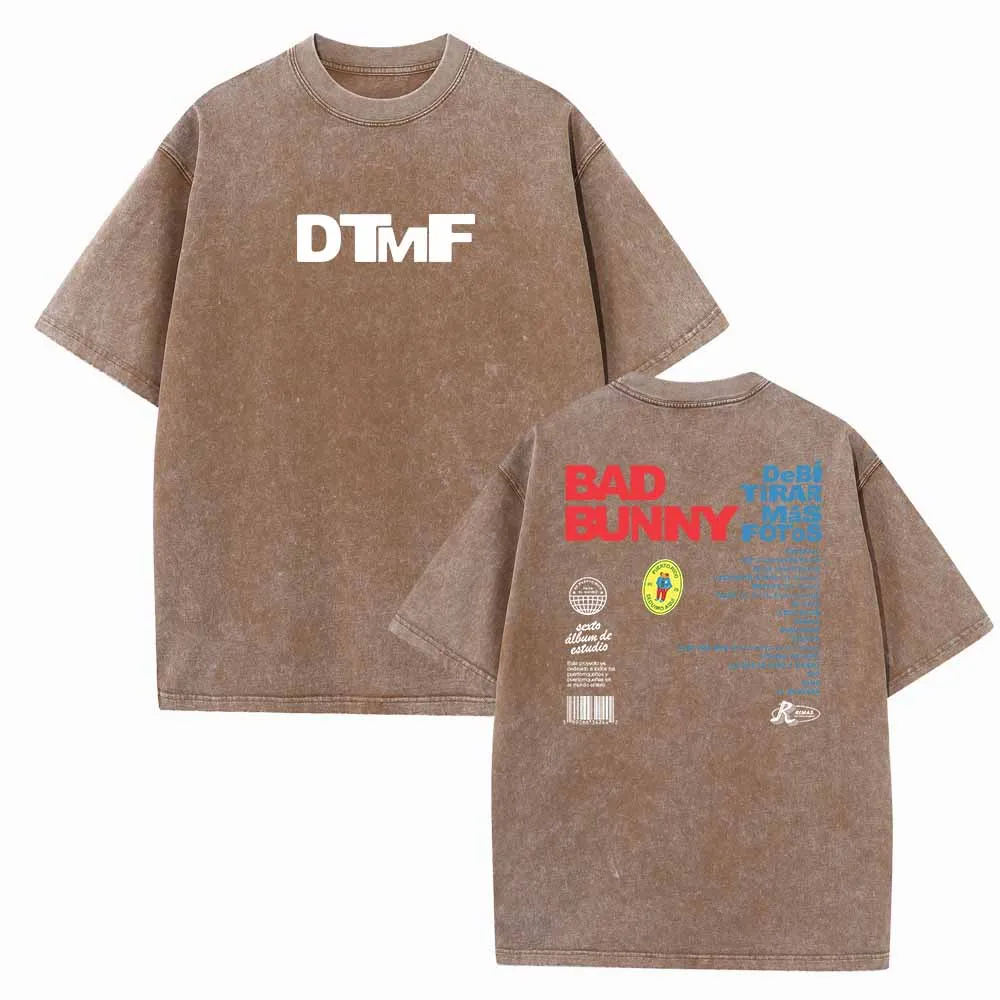 Bad Bunny Debi Tirar Mas Fotos Vintage Summer O-Neck Short Sleeve Cotton T-Shirts 3
