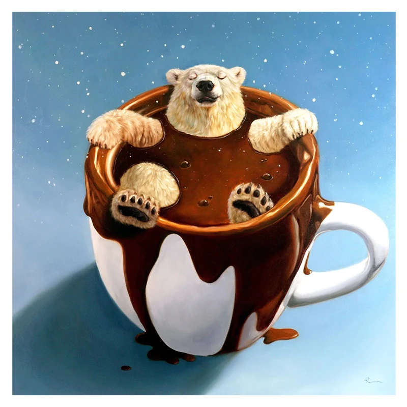 

Full Square Round Drill 5D DIY Diamond Painting Cartoon Cup Bear 5D Diamond Embroidery Cross Stitch Birthday Home Decor Gift
