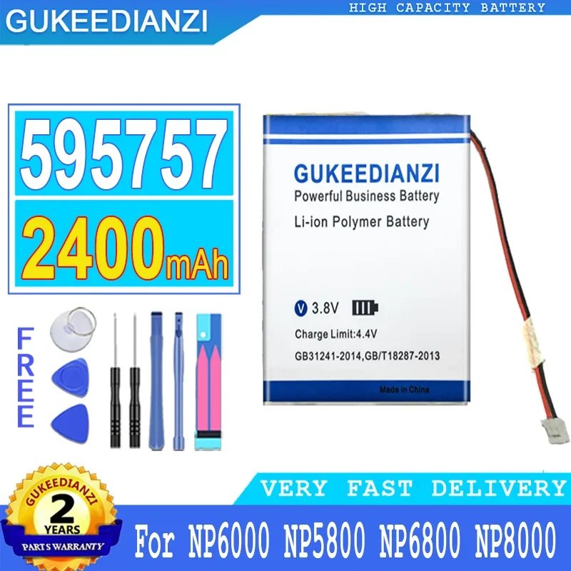 

GUKEEDIANZI Battery 595757 Polymer for Noah NP6000 NP5800 NP6800 NP8000 Package Post Rechargeable Li-ion Cell Battery, 2400mAh