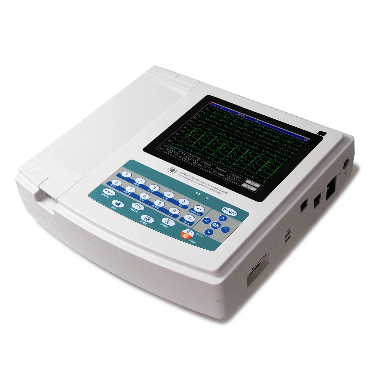 ECG1200G 8.4" Touch Screen Digital Electrocardiograph 12 Channels 12-Leads ECG Machine EKG Monitor Printer+Software