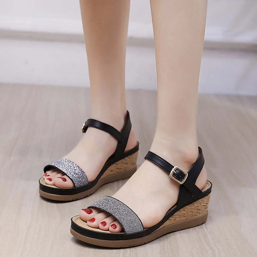 

Summer Thick Sole Sandal Round Open Toe Casual Sandals For Shopping