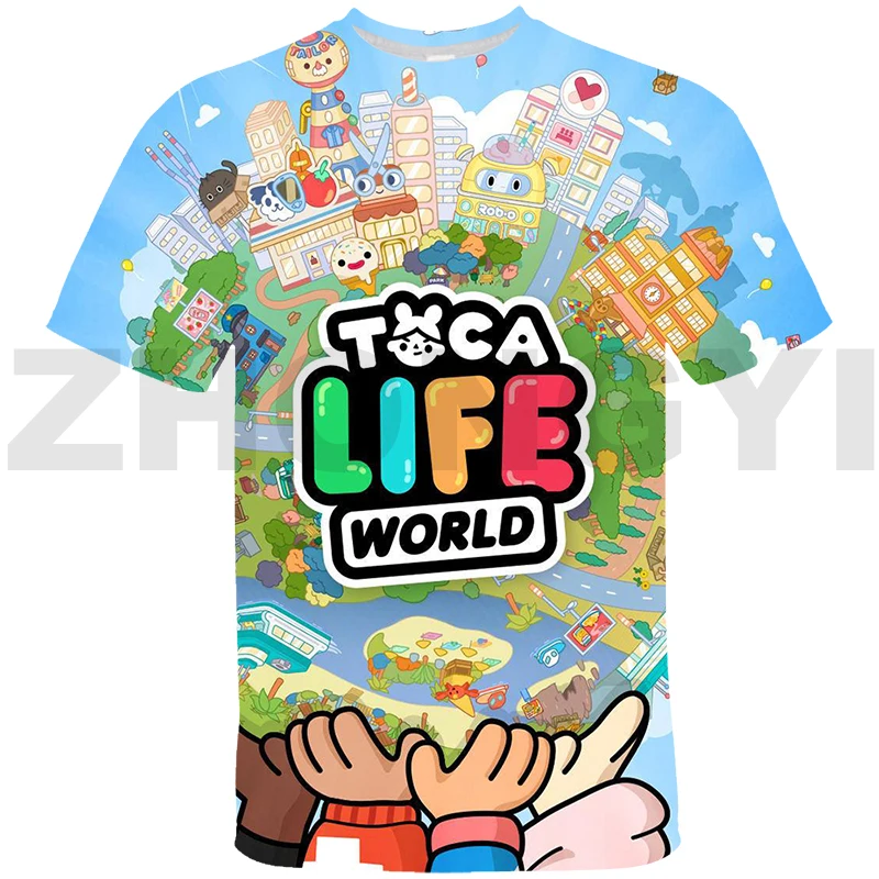 

Hot Toca Life World Tshirt 3D Anime Toca Boca Life World Game Children Tops Tee Cartoon T-shirt Teenager Streetwear T Shirt Kids