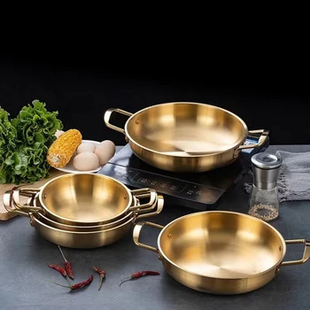 Pentola per Ramen coreana multiuso a riscaldamento rapido pentola per doppio orecchio pentole asciutte pentola per frutti di mare per uso domestico pentola per spaghetti istantanei 1
