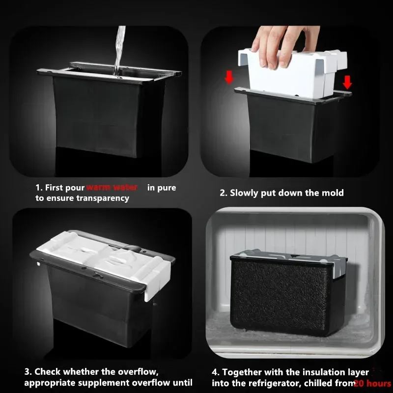 Eco-Friendly Ice Maker Crystal Clear Ice Ball Press Spherical Whiskey Tray Mould Bubble-Free Cube Maker Box Mold