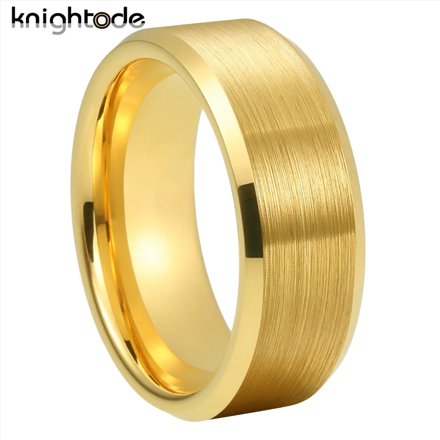 

6mm 8mm Tungsten Carbide Wedding Bands For Men Women Engagement Rings Beveled Edges Dome Brushed Finish Comfort Fit