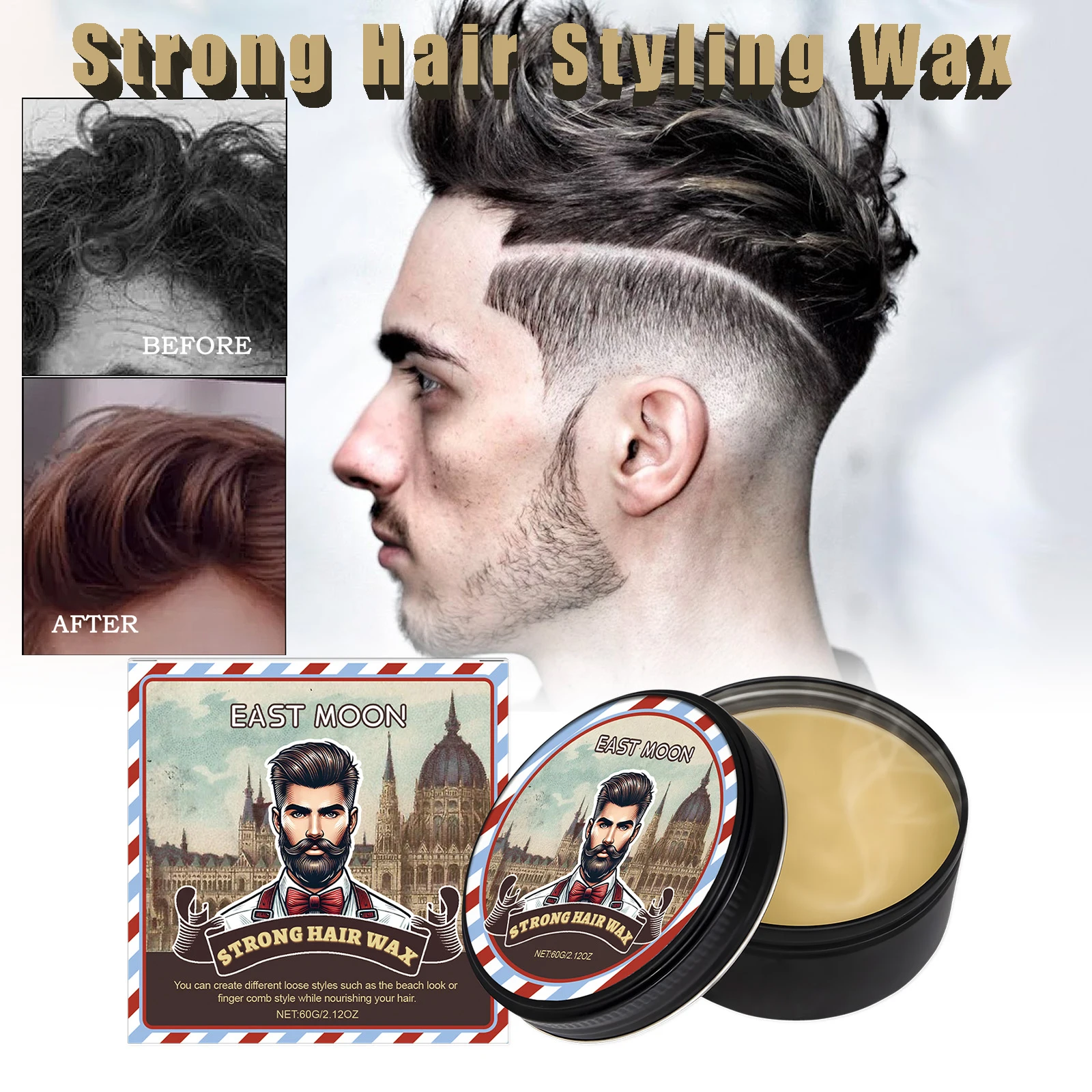 Long Lasting Stying Wax Fluffy Hair Pomade Wax Keep Hair Oil Edge Control Barbershop Tools Salon Hairdressing Mud Hair Styling 1