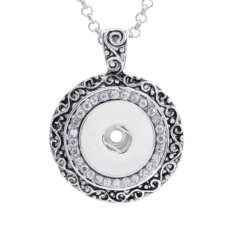 10pcs Retro style Metal Snap Necklaces Fit 18mm Snap Buttons Jewelry Snap Button Necklace