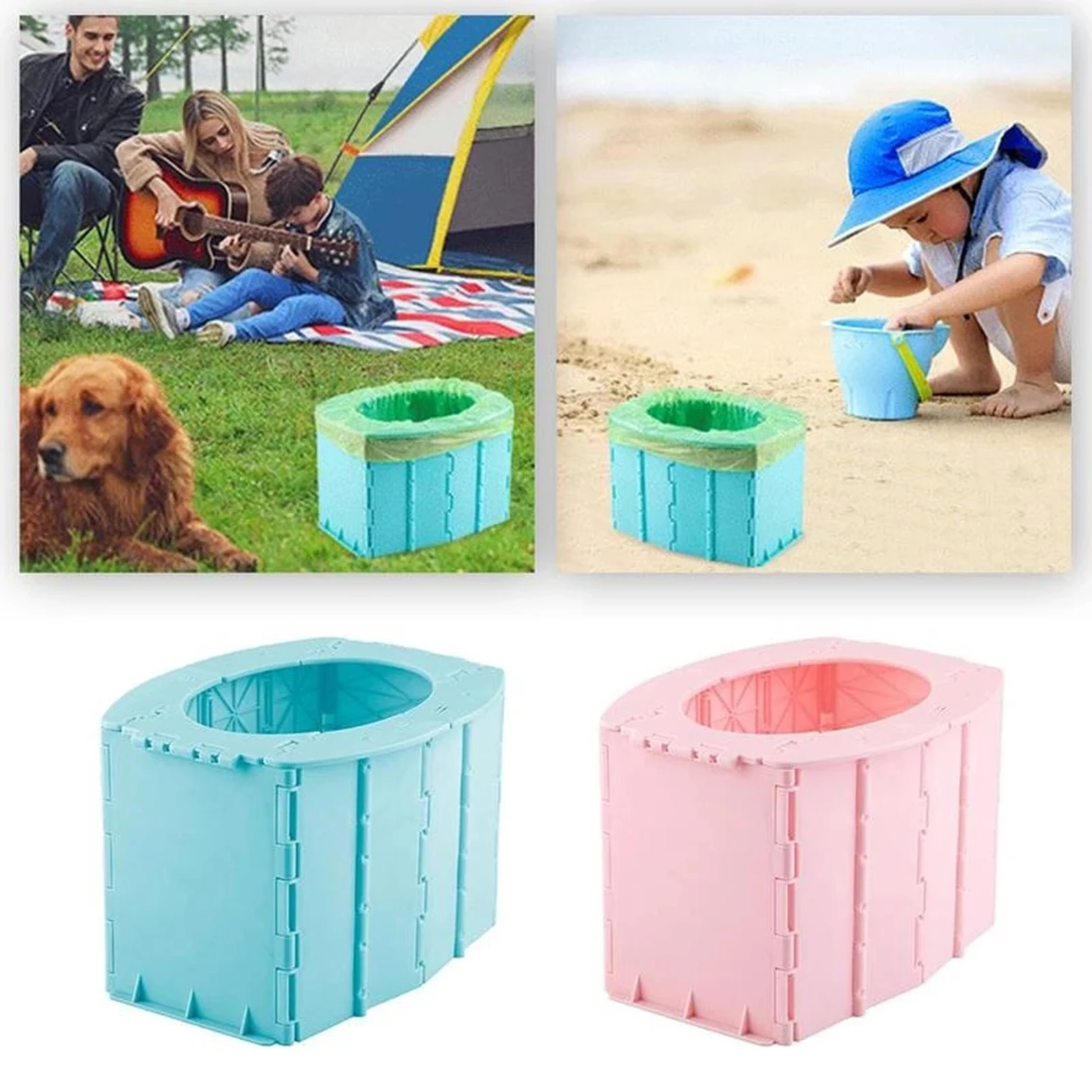 Portable Folding Toilet For Women Men Keep The Environment Clean For Kids Children Camping Hiking Travel 2