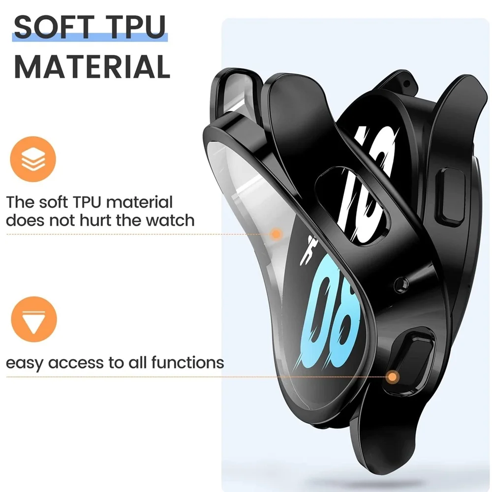 Premium Stainless Steel Watch Strap & Protective Case with Screen Protector for Samsung Galaxy Watches