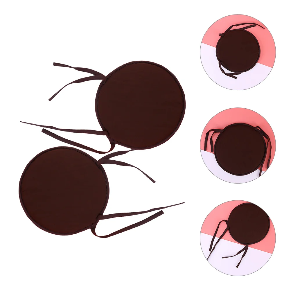 

2pcs Chair Cushion with Ties Round Chair Pad Dining Chair Cushion Chair Seat Cushion