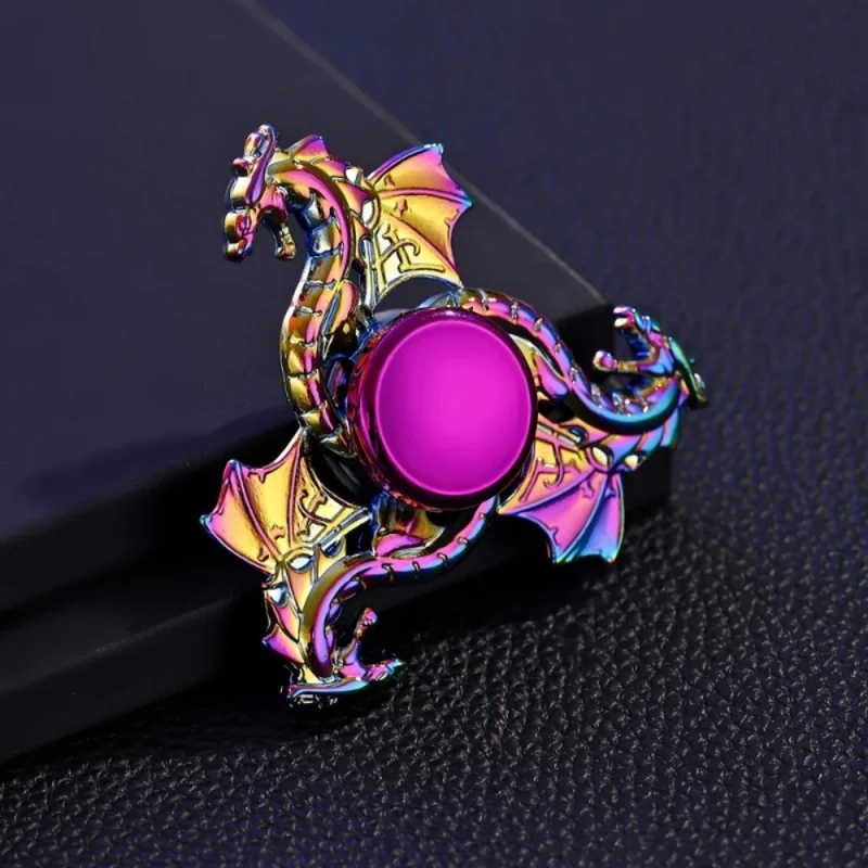 Metal Fidget Spinner High Spin Time Colorful Dragon Adult EDC Toy For Anxiety Relief Office