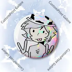 S - Slendytubbies Enamel Pin Tinplate Round Brooch - Cosplay Nijigen Otaku Culture Collectible - 44X44mm (Z12)