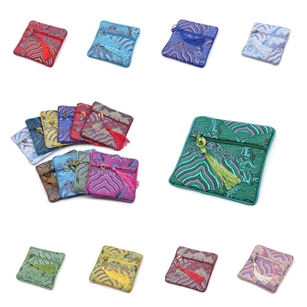 Exquisite Silk Jewelry Organizer Antiquities Embroidery Chinese Style Jewelry Storage Bag Brocade Pouch