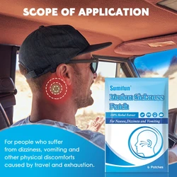 6Pcs/Bag Anti Motion Sickness Patch Relieve Vomiting Dizziness Airsickness Sticker Herbal Plaster Health Care