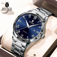 RUIGE Fashion Men's Watch Roman Scale Minimalist Men's Famous Watch Night Glow Waterproof Trendy Watch 1