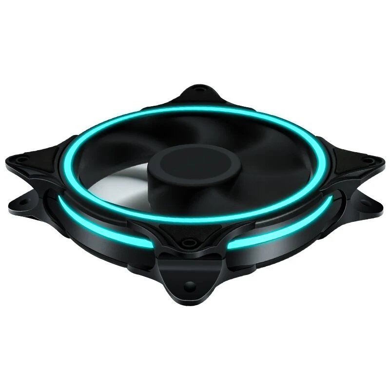 범용 무소음 LED 컴퓨터 팬 라디에이터 쿨러, 무소음 냉각 선풍기, 12cm PC 케이스 선풍기