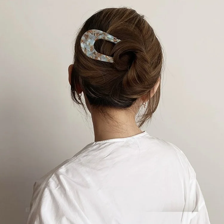 Hairpin Clip U-shaped Hairpin Female Style Retro Acrylic Hairpin Headgear Simple Modern Daily Fixed Hairpin Hair Accessories