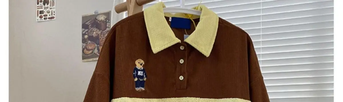 Men's Waffle Bear Polo Shirt Short Sleeve T-shirt Women's
