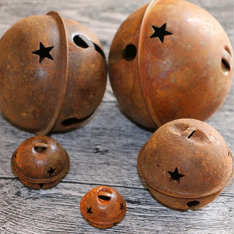 Iron European Retro Bells 12Pcs/Pack For Home Wedding Party DIY Handmade Jewelry Campanula Accessories Christmas Tree Ornaments jingle bells christmas bell brass bell home decor