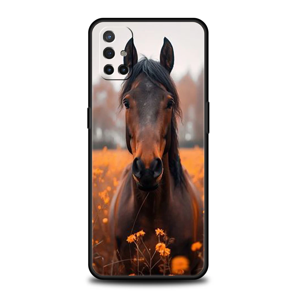 Black and White Galloping Horses Phone Case Cover
