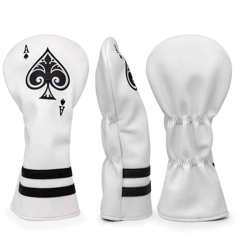 Golf Club Headcovers Spade A for Driver Fairway Hybrid Head covers Blade Putter Mallet Putter Covers Iron Clubs Headcover