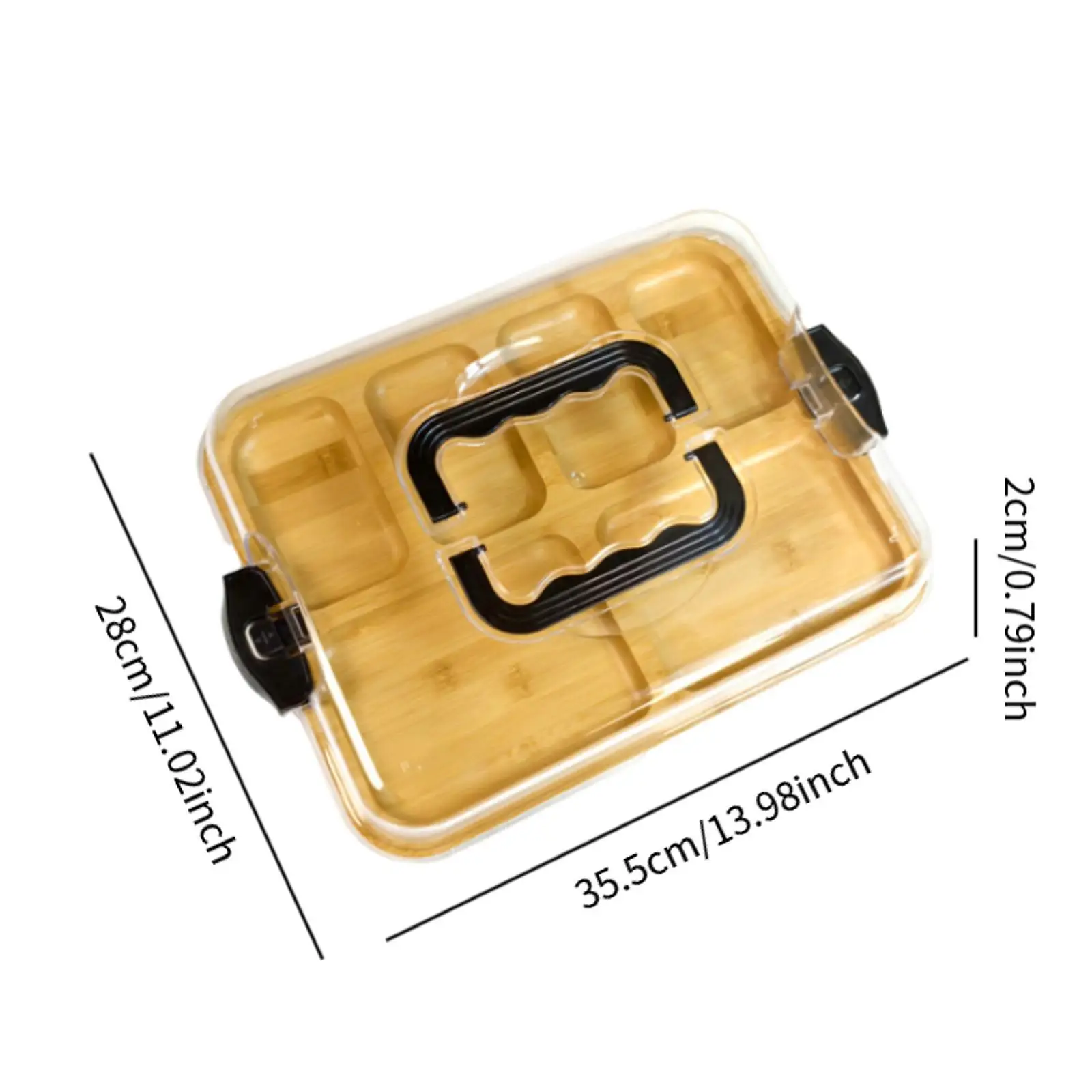 Bamboo Cheese Board Serving Board Bamboo Lid Picnic Box Serving Cheese Tray for Housewarming Home Celebration Kitchen Party